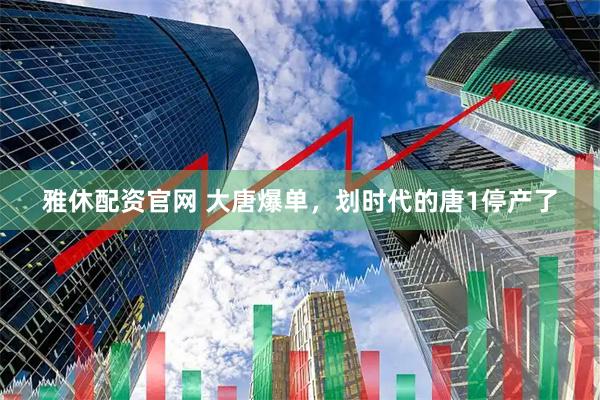 雅休配资官网 大唐爆单，划时代的唐1停产了